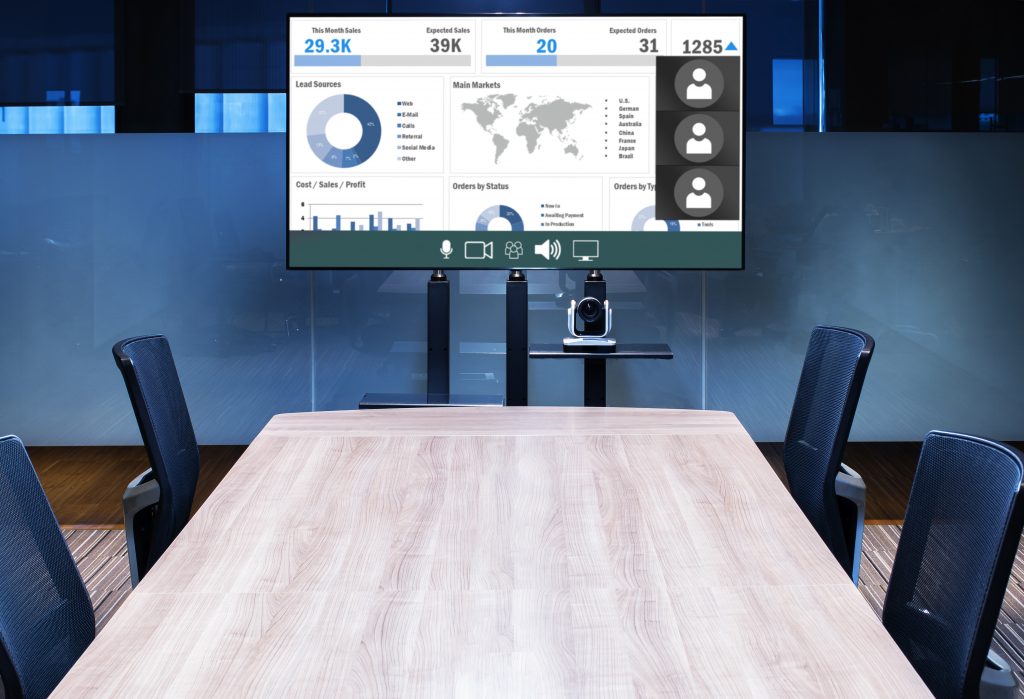 Meeting Room Planning : Television blank screen display in meeting room